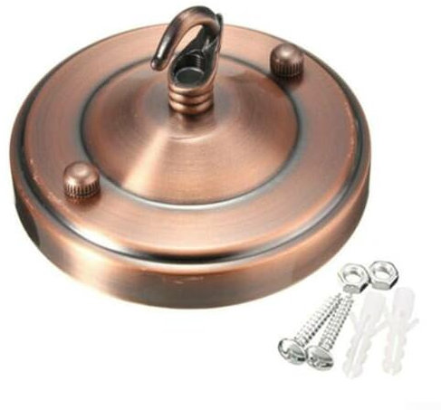 Rosone da soffitto con gancio per lampadario, facile da installare con tutti gli accessori di montaggio, supporta un carico massimo di 10 kg (rame antico)