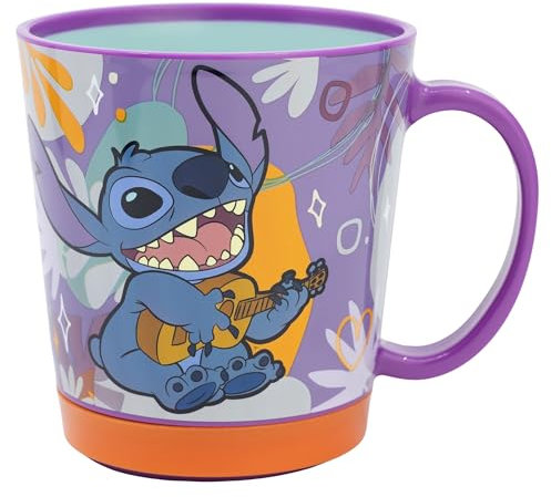 Taza antivuelco de plástico 410 ml de Stitch
