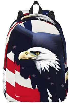 SSIMOO Lollipopfashion Freizeitrucksack, Outdoor-Rucksack, sehr geeignet für Reisen, Wandern und Camping, American Flag Fly Eagle 1, S