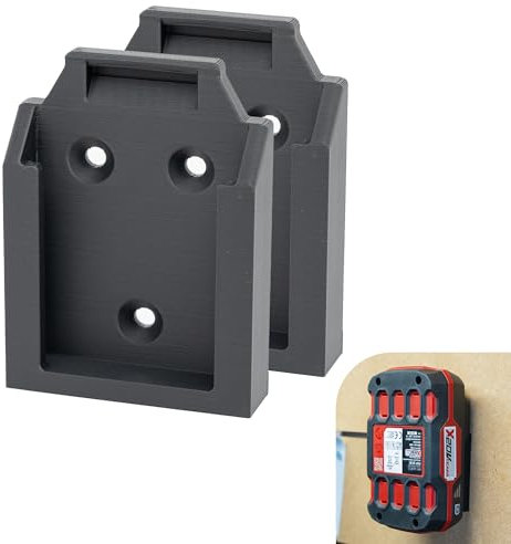 Lot de 2 Supports de Batterie Parkside 20V Support mural à verouillage pour batteries X20V PAP 2Ah 4Ah fixation à visser individuelle pour atelier, camionette