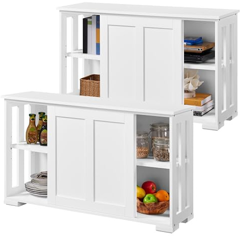 Yaheetech 2Pcs Sideboard Buffet 106.7x33x63cm, White