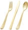 30 PCS Gold Kunststoff-Besteck-Set,Plastikbesteck,Plastic Besteck strapazierfähige Utensilien für Party&Hochzeit,Mehrweg-Besteckset Plastik Party Besteck,10 Gabeln,10 Löffel,10 Messer (Golden)