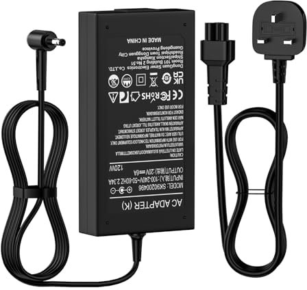 120W MSI Laptop Charger, Power Supply Adapter for MSI GF63 GV15 GV15-Thin-11SC Thin 10SCXR 10 11 12Th MS-16R5 MS-16R6 MS-16R7 GF75 Thin 10UEK,Chicony Delta ADP-120VH D A17-120P2A A120A055P【4.5×3.0mm】