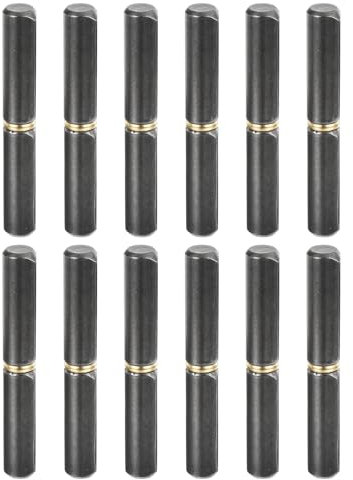QUARKZMAN 12pz Saldare Barile Cerniere 4x9/16 (LxP) Carbonio Acciaio Saldabile Staccabile Barile Cerniere per Metallo Cancello Altalena Porta Rimorchio Ramp 0.8cm Perno OD