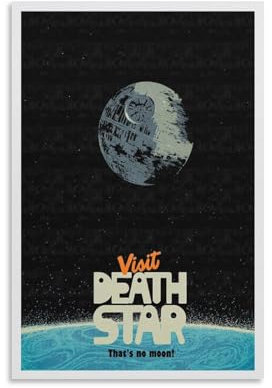 Todesstern Minimal Art Star The Wars 80er Jahre Filmposter, dekorative Malerei, Leinwand, Wandkunst, Wohnzimmer-Dekor-Poster, 30 x 45 cm