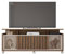 ACTUAL DIFFUSION Meuble TV 65 Pouces Noyer et Blanc 7 Niches 6 roulettes L 160 H 63.4 P 38 cm