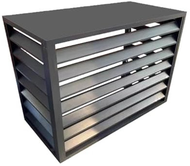 Rejilla de Aluminio para Aire Acondicionado Exterior Rejilla de Aluminio para Aire Acondicionado Exterior Rejilla de Privacidad Decorativa 3 Colores(Grey,4 Sided Louver)