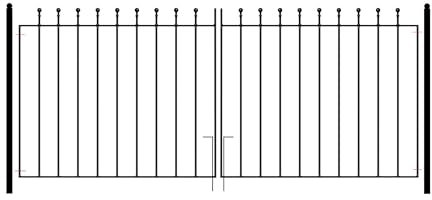 Manor Ball Top Metal Garden Driveway Gates Galvanised Wrought Iron Dual Swing Gate (2134mm (7ft) Gap x 915mm High MAZP40)