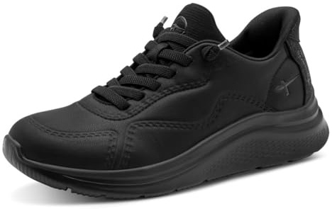 Tamaris Comfort Damen Step IN Sneaker flach zum Schlupfen Sportlich, Schwarz (Black), 40 EU