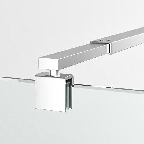 Boromal Haltestange Duschwand Haltestange 73-120cm Edelstahl Stabilisierungsstange Haltestange Stabilisator für Glasdicke 8-10 mm Dusche Duschwand Duschabtrennung Duschwände, Chrom