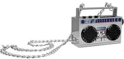 50th Anniversary of Hip Hop Tragbarer Mini-Bluetooth-Lautsprecher, kabellos, Retro, tragbare Boombox, 68,6 cm Halskette, FM-Radio, On-Board-Tasten, Dual-6-W-Peek-Power-Micro-Lautsprecher, langlebiger