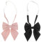 NiceYnn Pré-noué Nœud Papillon Réglable pour Femme Cravate Uniforme Costume Ecolier Cosplay Rose/Noir