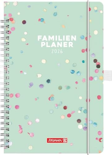 BRUNNEN Buchkalender Familienplaner '26 „Confetti“ | A5, Papier