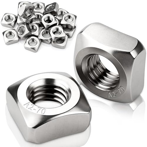 Mbsomnus 10 Pezzi Dado Quadrato M10 Dado Filettato in Acciaio Inox 304 DIN 557 Dadi per Inserti Quadrati per Lavorazione del Legno Macchinari Elettroniche Apparecchiature Produzione di Mobili