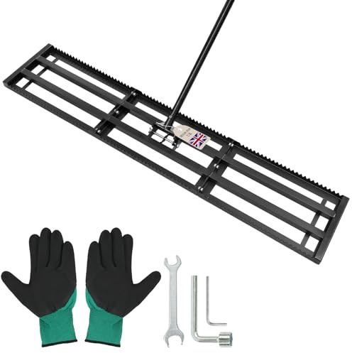 52x 10 Lawn Levelling Rake for Soil, Sectional Adjustable Handle Yard Rakes for Lawns Heavy Duty, Landscape Rake Suitable for Landscaping Golf Course, sand, Gardens, Farm and Ranch