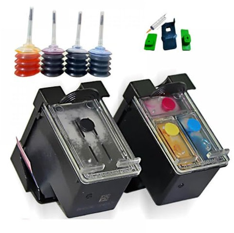 IYBYNYHN EINKSHOP 60XL Tintenpatrone kompatibel mit verschiedenen Photosmart- und Deskjet -Modellen, einschließlich C4780 C4783 C4795 C4799 D110A F2400 D1660 D1663 D2530 D2545(1SET with Ink)