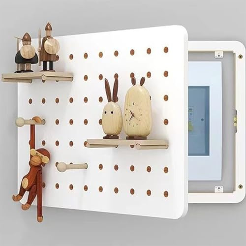 XNKLPY Zählerschrank Verkleidung aus Holz Dekorative Abdeckung für Stromzählerbox und Sicherungskasten Kindersichere Stromkasten Abdeckung zum Verstecken Hässlicher White 45x35cm