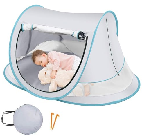 Toldo para bebé para playa, tienda de campaña con protección solar, UPF 50+, a prueba de , plegable, para camping, parque, descanso, picnic, vacaciones, senderismo, viajes, patio trasero,