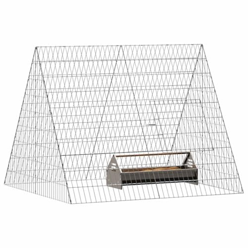 vidaXL Hühnerkäfig Silber 110 x 100 x 85 cm Verzinkter Stahl, Hühnerstall für Garten und Terrasse, robuster Stahlkäfig, wetterfest, sicherer Lebensraum für Geflügel