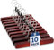 ZOBER Premium Wooden Trouser Hangers (Set of 10) Non-Slip Trouser Hangers with Fabric Trim, Skirt Hanger, Trouser Holder, 360 Degree Swivel Hook, for Skirts, Trousers, Shorts, Cherry Wood