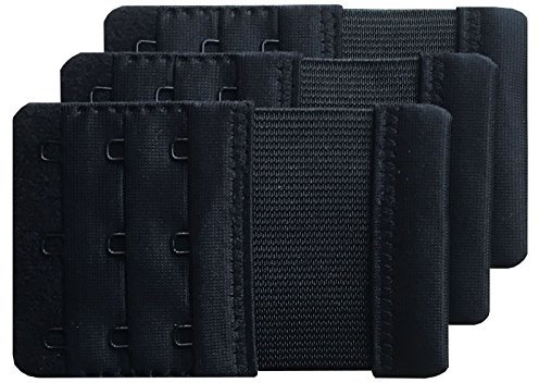 Chanie Women Pack of 3 Soft Comfortable 3 Hooks Bra Extender,9.4cm x 5.6cm