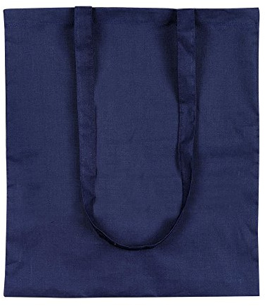 eBuyGB Pack of 10 Cotton Shopping Canvas and Beach Tote Bag 42 cm, Blue
