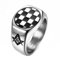 BOBIJOO JEWELRY - Ring Siegelring Pad Mosaik Rund Symbole Winkel Zirkel G Akazie Silber - 21 (11 US), Edelstahl 316