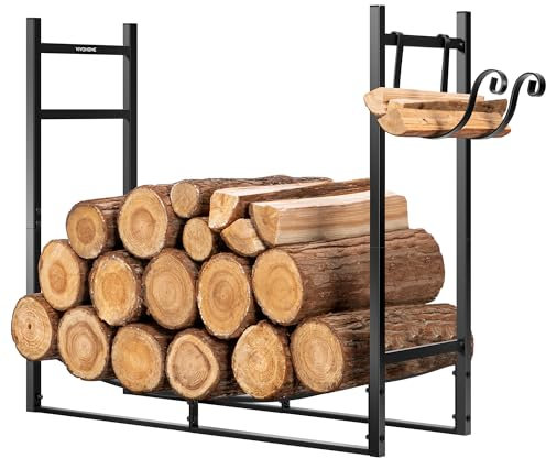 VIVOHOME Support à bois de chauffage robuste pour intérieur et extérieur et housse de rangement pour bois de chauffage avec fermeture éclair (0,8m)