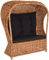 Korb-Outlet Strandkorb Optik 2-Sitzer Beach aus echtem Rattan Rattansessel Flecht-Sessel mit Dach Single für Zwei Personen (Natur)