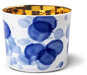 Fürstenberg - Drops - Champagnerbecher/Becher - o. H. Porzellan/Gold - Weiß/Blau/Gold - (HxD) 7,4 x 8,5cm / Volumen: 0,3l