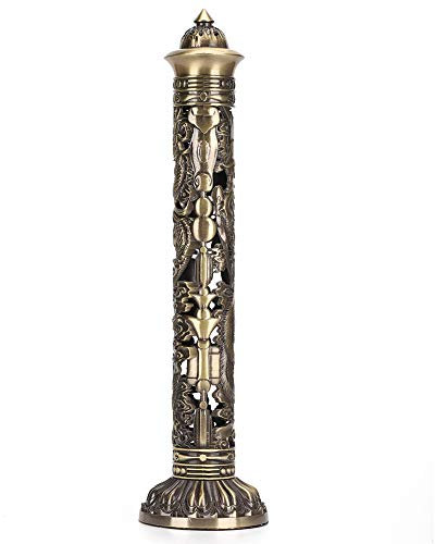 Vertical Incense Holder, Dragon Phoenix Pattern Metal Ash Collection Tray for Home Room Office Decoration