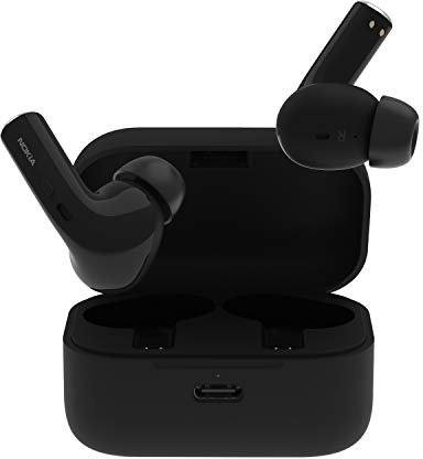 NOKIA Essential True Wireless E3500 Auricolari, fino a 25H di Riproduzione, Custodia di Ricarica Portatile, Impermeabilità IPX5, Riduzione del Rumore, Doppio Microfono e Ambient Mode, Nero