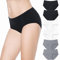 Falechay Unterhosen Damen Streth Unterwäsche Slips Baumwolle Pantys Hipster Mittel Taille Höschen Frauen 6er Pack Schwarz Weiß Grau S