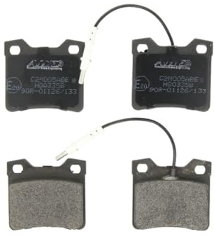 ABE C2M005ABE Bremsbelagsatz Bremsbeläge Hinten mit Verschleißwarnkontakt Kompatibel mit AUDI 80 81, 85, B2