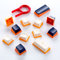 GUNMJO PBT Doubleshot Keycaps for Gaming Keyboard with Cherry MX Switches, OEM Profile 112 Keys with 6.25U Space Bar, Bevel Cut Keycaps for Mechanical Keyboard, White/Blue with Orange Bottom
