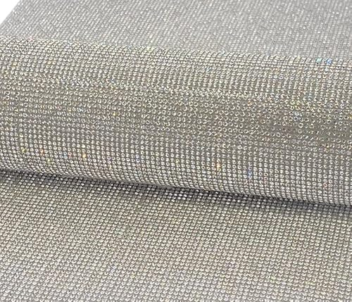 Syntego Selbstklebende Strassfolie, groß, super funkelnde Kristall-Strasssteine, 40cm x 24 cm (17 x 10) (Silber)
