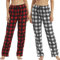 YUSHOW 2 Pack Damen Pyjamahosen Fleece Plaid Pyjamas Bottoms Soft Comfy Sleep Lounge Pj Pants