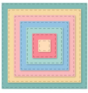 Craftelier - Essential Mini Stanzschablonen Set für Scrapbooking, Crafting und KartenProjekten | Quadratische Form - Ungefähre Größe zwischen 1,00 x 1,00 cm und 7,00 x 7,00 cm