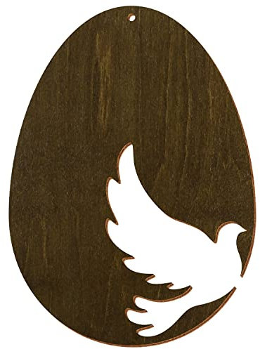 Bunte Holz Motiv-Ostereier V2 - Haselnuss - Basteln Deko für Ostern, Motivauswahl:Osterei Motiv 3, Höhe:38cm hoch
