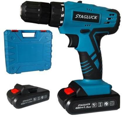 OISE ART STORE Trade Shop - Trapano Avvitatore A Batteria Litio Valigetta 48v 1.3ah 2 Batterie 2 velocità