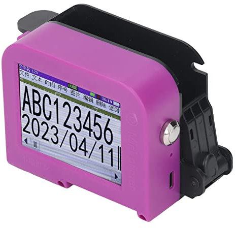 Impresora portátil de inyección de tinta, impresora portátil con pantalla táctil LED, altura de impresión de hasta 0,5 pulgadas Máquina codificadora de inyección de tinta (Enchufe UE 100‑240V)