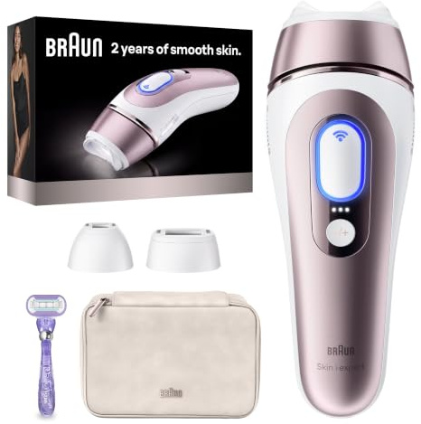 Braun Smart IPL, Skin i·Expert Pro 7, VOGUE's Best Hair Removal Device, IPL Hair Removal for Women and Men, Permanent Laser Hair Reduction At-Home, World's 1st Smart App, 3 Heads, IPL7243