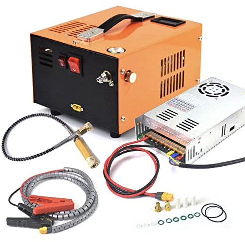 PCP Air Compressor 4500 Psi - Portable High Pressure Pump for Paintball Air Rifle, Scuba Tank | 12V DC, 30MPa, 110V/220V AC - Compact Electric Pump for Inflating & Refilling