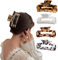 Dinghaole 4 Pièces pinces à cheveux pour femmes et filles Écaille de Tortue pince cheveux crabe leopard,Antidérapante pince à griffes cheveux adulte
