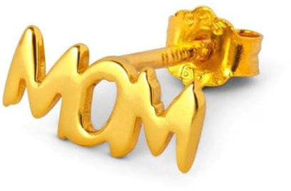 Ohrring LULU COPENHAGEN GOLD PLATED 925 LULU1396 WORD MOM GOLD, Taglia unica, Gelbgold, Kein Edelstein