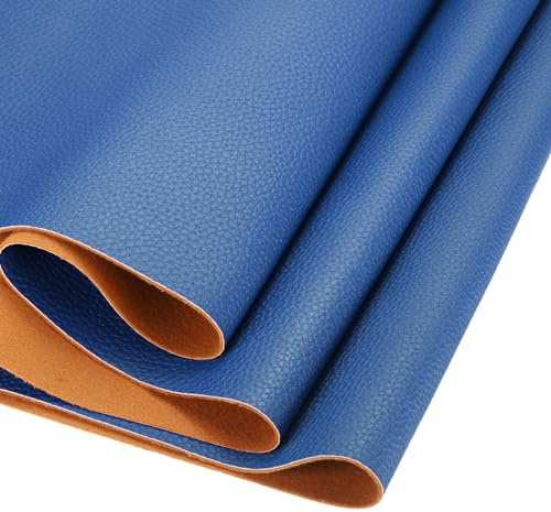 DMiotech Kunstlederplatte 134,62 cm x 20,32 cm Weiches Korn Blaue PU-Lederrolle für handgefertigte Bastelprojekte