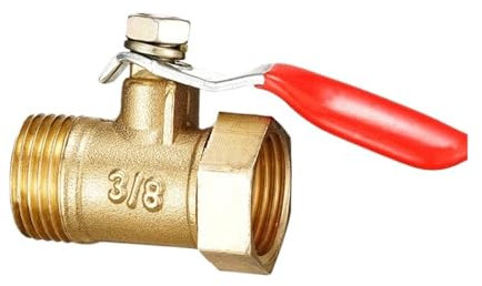 Aqxyki Brass Ball Valve 1/8 Inch 1/4 Inch 3/8 Inch 1/2 Inch Internal/external Threaded Valve Joint Copper Pipe Fittings Coupler Adapter(3/8)