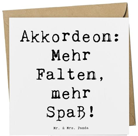 Mr. & Mrs. Panda Grußkarte Spruch Akkordeon Spaß - Geschenk, Volksmusik, volkstümlich, Musik, faltkarte, Musikinstrument, Lernen, Spielen, doppelkarte, Instrument, Melodien, anlasskarte, Klappkarte