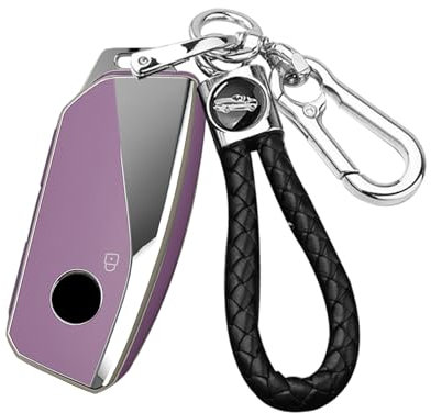 ontto Autoschlüssel Hülle Schlüsselhülle Passt für BMW X1 U11 2er U06 X7 G07 IX1 XM X5 G05 M5 7er 735li 760i ix40 ix50 i5 i7 2023 2024 TPU Schutzhülle Schlüsselanhänger Schlüsselcover 4 Tasten-Lila