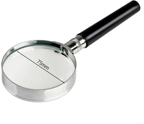 Loupe portable avec grossissement x5, légère, lentille de 75 mm à 100 mm (75 mm)